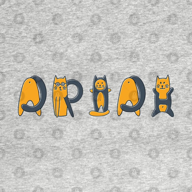 Ariah | Girl Name | Cat Lover | Cat Illustration by LisaLiza